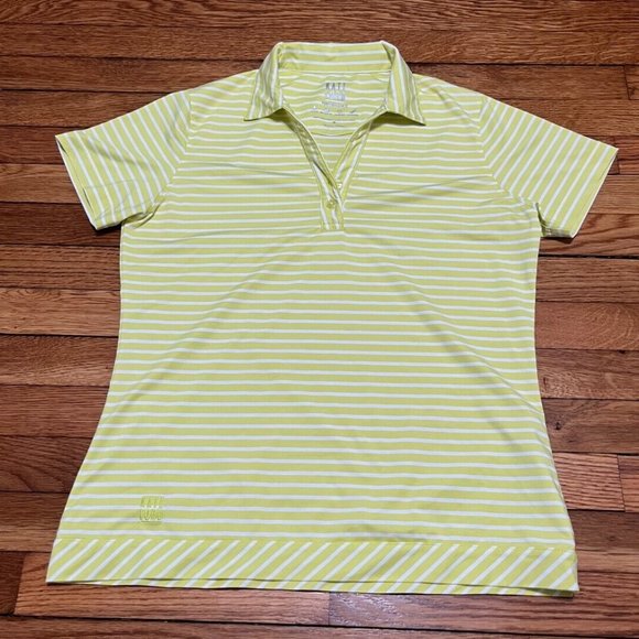 KATE LORD | Tops | Kate Lord Performance Golf Tennis Polo Yellowishgreen  Striped Size Medium | Poshmark